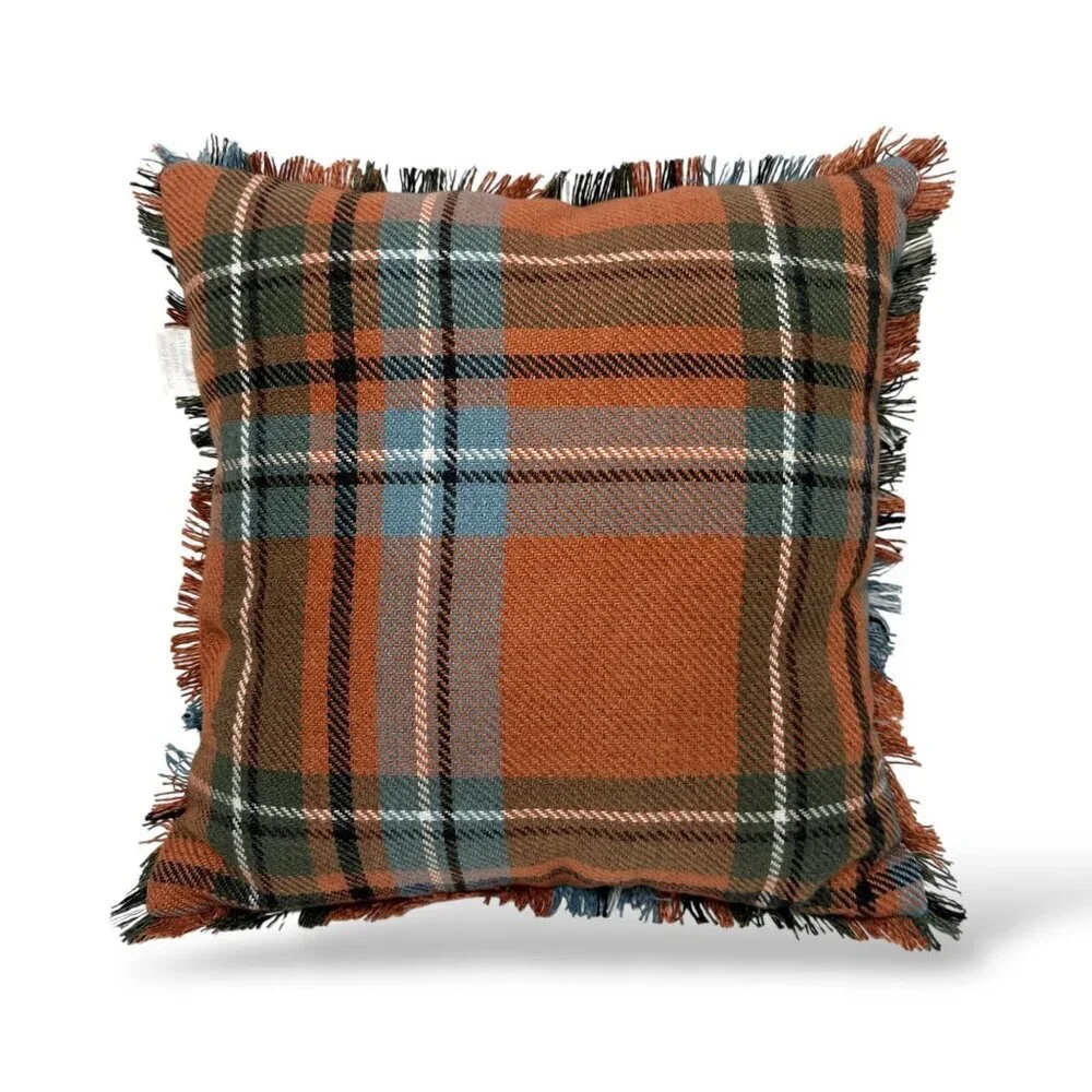 Grandin Road Farmhouse Fall Plaid Pillow 18